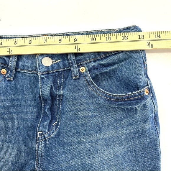 Levi’s Youth Boys Sz 12 Regular 502 REGULAR TAPER Blue Denim Jeans Roll Up Hem - Picture 9 of 13